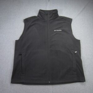 Columbia Vest Mens Xl‎ Black Steens Mountain Fleece Full Zip Mock Neck
